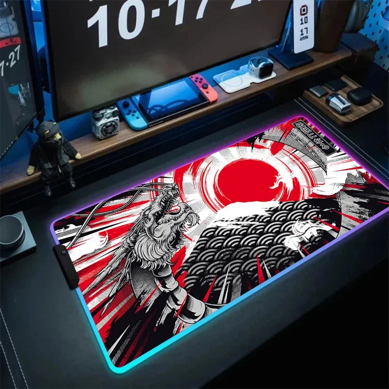 Tapis de souris RGB Dragon mont Fuji XXL