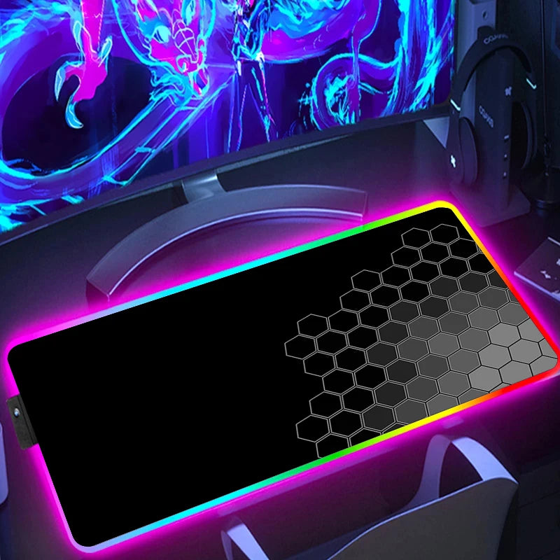 Tapis de souris RGB Polygones Blanc XXL